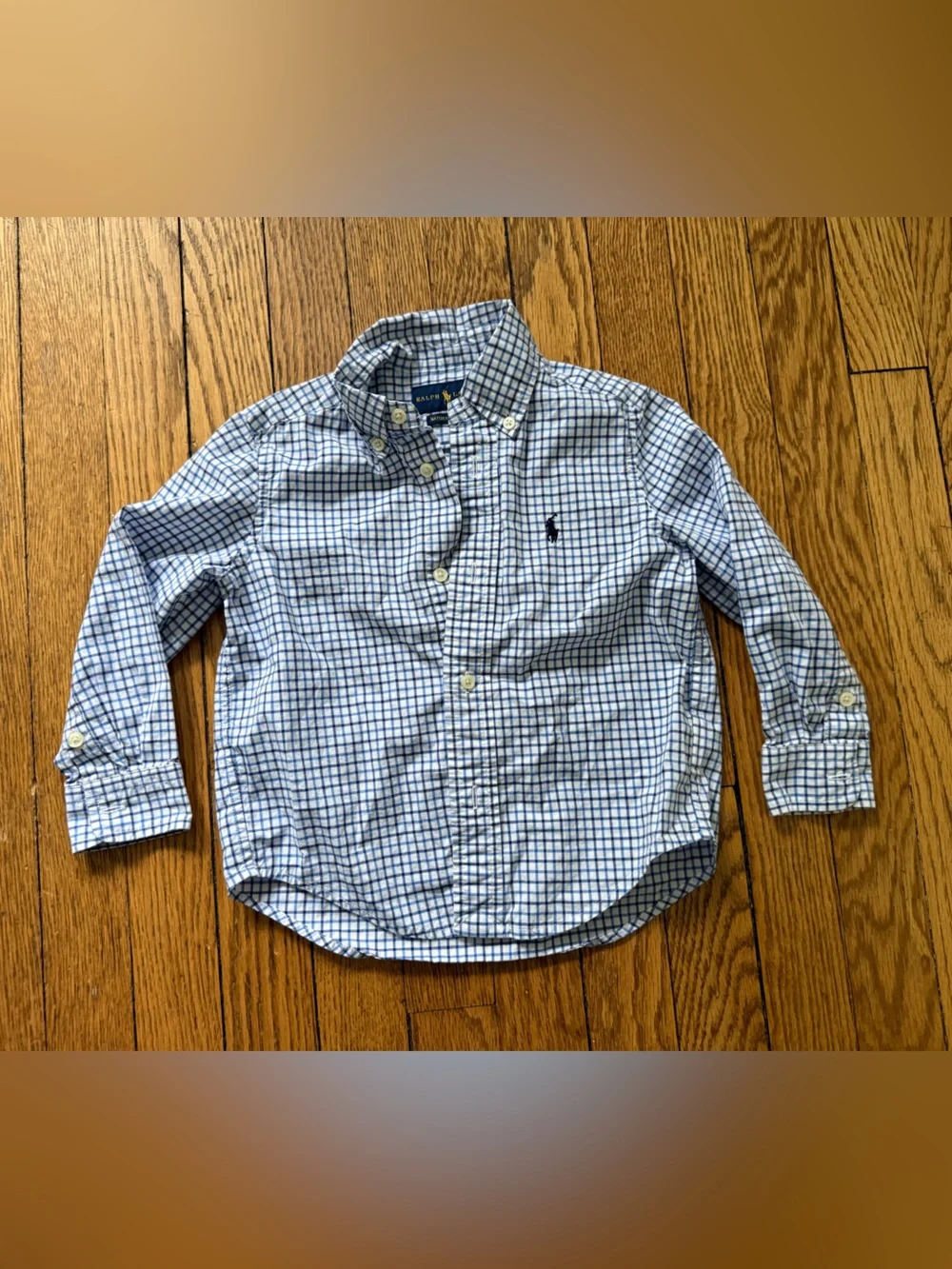 Ralph Lauren Blue Check Button-Down Shirt - Size 2